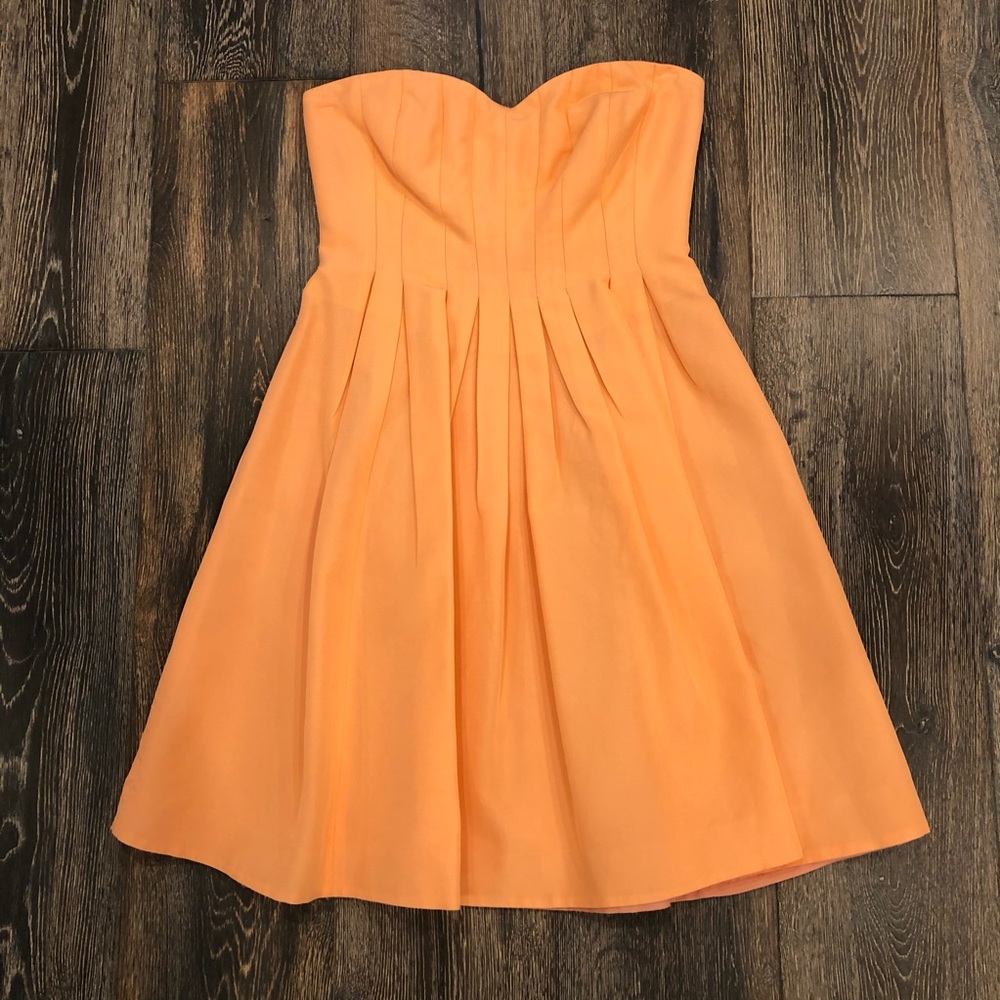 J. Crew peach strapless dress